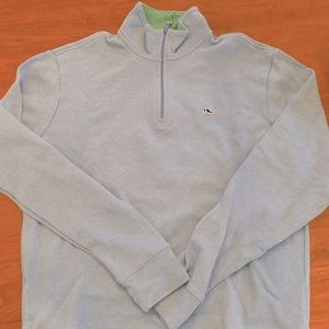 Light Blue Men’s Saltwater 1/4 Zip Pullover- Small